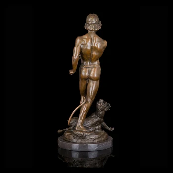 QW-503 Голяма Статуя на Ловец-мъже, Бронзова Скулптура на Човек, Художествена Вила, Офис декор, Бизнес подарък 2