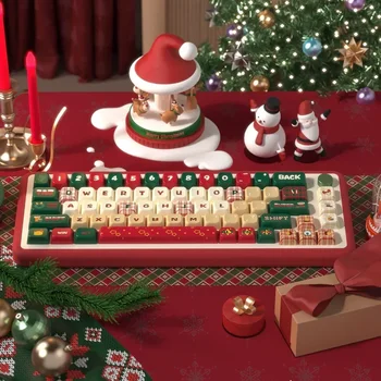 Тематични капачки за ключове в навечерието на Коледа Череша / MDA Височина PBT Пятисторонняя сублимационен печат механична клавиатура Keycaps Враг Gaming направи си Сам 0
