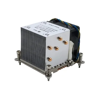 Добра термична радиатор сървърен процесор 2U за cpu охладител LGA115X LGA1200 LGA1366 с вентилатор 6025 6800 об/мин и 5 тръби за отопление на TDP до 165 W 1