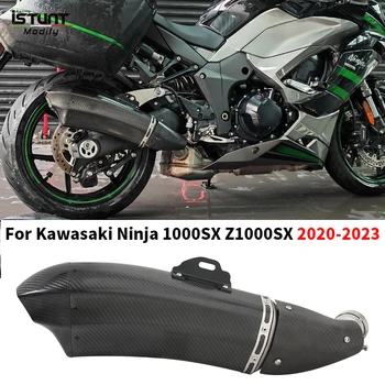 Слипоны За Kawasaki Ninja1000SX Z1000SX 2020-2023 Мотоциклет Escape Moto Ауспух Изцяло От Въглеродни Влакна, Ауспуха е на Средно Ниво Тръби