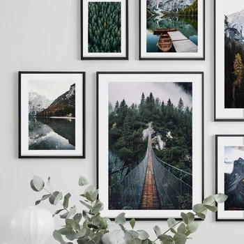 Изображение на моста Каньон, природен пейзаж, плакат с Брес-Лейк-Планина, Европейският пейзаж, монтиране на изкуството, платно, картини за дома