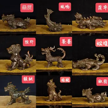 Антични съдове Longsheng Jiuzi Jaixi Pulao Lion Dragon Bi An Bi Chi Xi Kiss Tao Вратовръзка от древна бронз