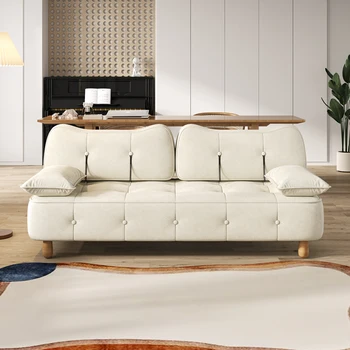 Текстилен Двойна диван за дома всекидневната трима души, сгъваем многофункционален разтегателен с двойна употреба
