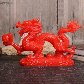 Статуетка на китайския Годишният Щастлив Дракон, Златна Статуетка на Дракон, Скулптури на животни, Фигурки за украса на работния плот