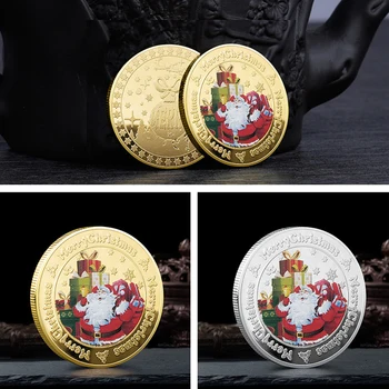 2024 Цветна Златна Сребърна Монета Коледа Дядо Коледа Се Събират Колекция От Монети Възпоменателни Монети Подарък За Нова Година Парти