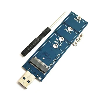 Синята карта на адаптера за твърдия диск M. 2 NGFF за мобилен склад, карта на адаптера Bare Card M. 2 SATA протокол B-Mey