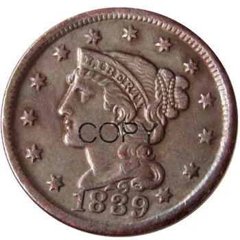 САЩ 14 бр./лот Смесени дата 1839-1852 Плетени коси, Големите монети, деноминирани в един цент от 100% мед
