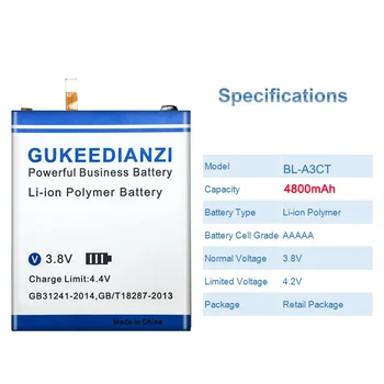 Преносимото батерия GUKEEDIANZI BL-A3CT 4800mAh за батерии на мобилни телефони koobee K700 BLA3CT 2