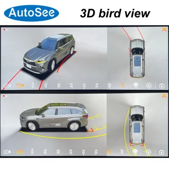 подходящ оригинален OEM монитор 2022-2023 за Toyota Sequoia 360 камера от птичи поглед на 3D Панорамен изглед Отпред и отзад Съраунд паркинг обратен