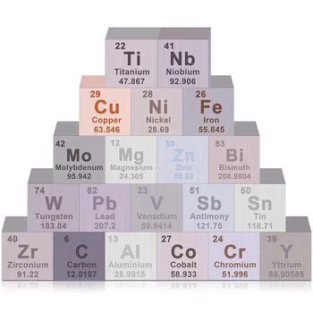 20pcs Елементи-Комплект Кубчета с 0.39 инча Периодичната таблица на елементите от Чист Волфрам-Куб за събирането на Елементи Коледен Подарък