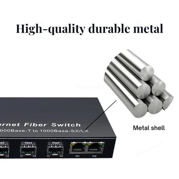 Gigabit Оптичен Медиаконвертер, Оптичен комутатор Ethernet, 4 x SFP и 2, RJ-45, UTP port, 4 G2E, 1000 Mbps 1