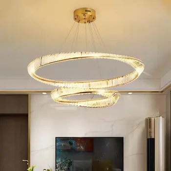 Модерна кристален полилей за всекидневна, Луксозна окачена лампа креативен дизайн, led лампа за дома, кухни, спални