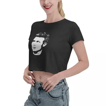 Упорита жена укороченная тениска James Dean, на хладно модерен реколта удобна дамска риза 1