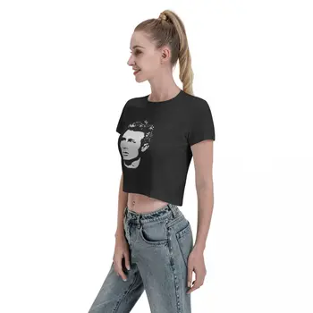 Упорита жена укороченная тениска James Dean, на хладно модерен реколта удобна дамска риза 3
