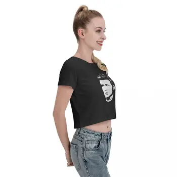 Упорита жена укороченная тениска James Dean, на хладно модерен реколта удобна дамска риза 4