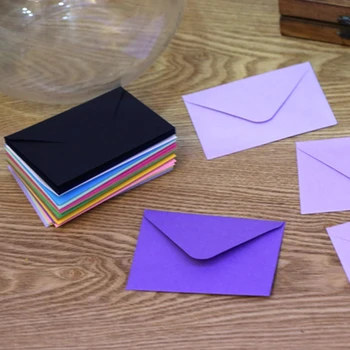 10шт цветни празни пликове от крафт-хартия цвят карамел различни цветове, за да покани на рожден ден, абитуриентски, детски душ.