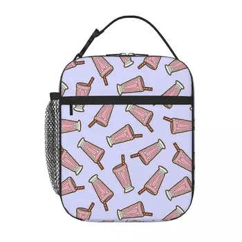 Фигура ягодов млечен шейк в лилаво термосумке за обяд, чанта-ланчбоксе, термосумке-хладилник