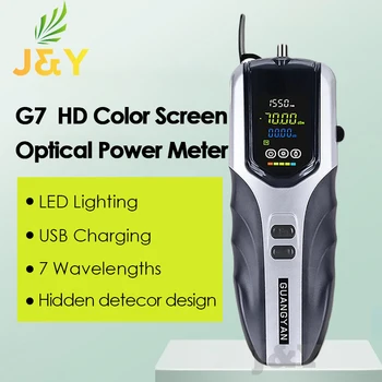 Измерване на оптична мощност G7, машина за висока точност тестер на оптичен кабел OPM, цветен LCD екран FTTH със светкавица, зареждане чрез USB
