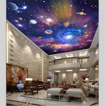 wellyu papel de parede para quarto Тапети по поръчка на Цветни небето празна вселена, Галактика тавана на стаите в мечтите си великолепна живопис