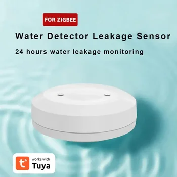 Сензор за вода Sasha Zigbee Smart Life APP Наблюдение Сензор, Изтичане на Вода Потапяне Във Вода Работи С Капак Zigbee Автоматика Tap