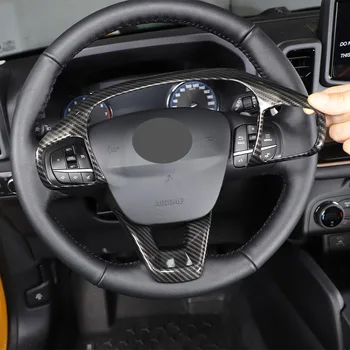 ABS Червен /карбон за Ford Maverick 2022 волана на автомобила по-Голяма рамка Бутон Декоративна Рамка стикер Автомобилни аксесоари