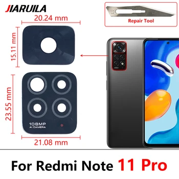 10 бр./лот Оригинален Стъклен Обектив на Задната Камера за Обратно виждане С Лепилен Стикер За Xiaomi Redmi Note 11 Pro + Plus 5G 11T 5G 11S 11E 1