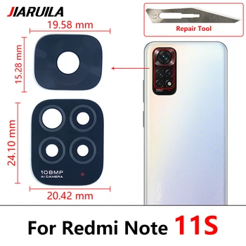 10 бр./лот Оригинален Стъклен Обектив на Задната Камера за Обратно виждане С Лепилен Стикер За Xiaomi Redmi Note 11 Pro + Plus 5G 11T 5G 11S 11E 3