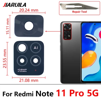 10 бр./лот Оригинален Стъклен Обектив на Задната Камера за Обратно виждане С Лепилен Стикер За Xiaomi Redmi Note 11 Pro + Plus 5G 11T 5G 11S 11E 5