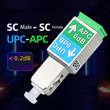 Оптичен преобразувател 0 db SC / UPC Мъжки в SC / APC Женски Оптичен съединител от взаимен преобразуването адаптер UPC-APC