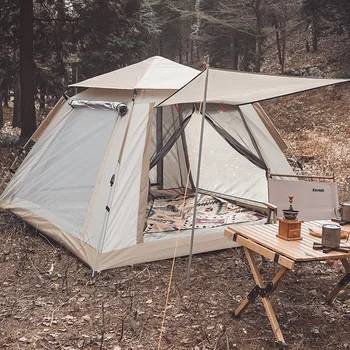 HDIRXG Автоматична туристическа палатка за 2 души, сезон 4, лека туристическа палатка за туризъм, водонепроницаемое утолщающее подслон