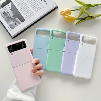 6 Цвята, Твърд калъф от естествена кожа за Samsung Galaxy Z Flip 3 4 5 Flip3 Flip4 Magsafe устойчив на удари калъф за вашия телефон