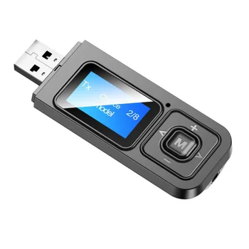 Bluetooth 5.0 Приемник предавател аудиоадаптер LCD дисплей, 3,5 мм Безжичен стереомузыкальный адаптер за телевизори, КОМПЮТРИ, автомобилни динамика