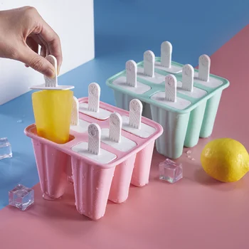 Форма за сладолед квадратна форма, Производител на десерти и плодове ръчно изработени многократна употреба Тава за кубчета лед Popsicle Домашна Мороженица лед