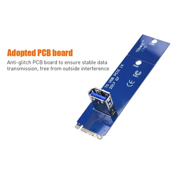 2 ЕЛЕМЕНТА M. 2 NGFF КЪМ PCI-E X16 USB3.0 Странично Card Адаптер графична карта за майнинга биткоинов, конвертерная карта за майнинга БТК 4