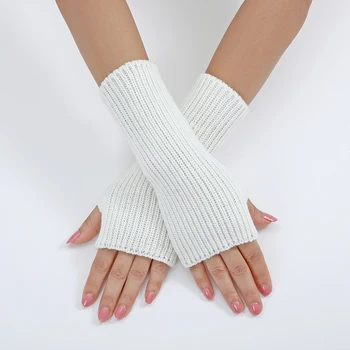 Crochet Топли ръкави за ръце, Обикновена Есен-зима Ръкави, Ръкавици на Полпальца, Топло гривна, Корея, Дамски Дрехи, Аксесоари