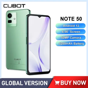 Cubot Note 50 Евтини 4G смартфони Восьмиядерный 8 + GB 256 GB на 13 Android Мобилен Телефон 6,56-Инчов Дисплей На 50-Мегапикселова Камера 5200 mah Батерия, NFC