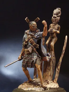 Неокрашенный комплект 1/18 90 мм фигурка на древния воин Войн маорите 90 мм Историческа личност, Определени от смола