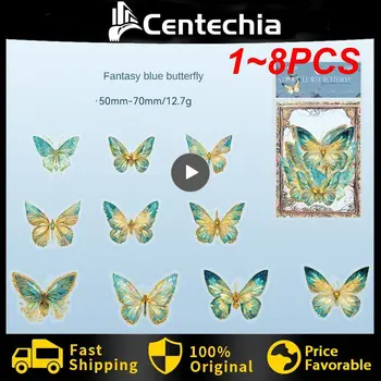 1 ~ 8ШТ на Дизайнерски стикери за домашни любимци Mr.Книга 4 Естетически ВМЪКВАНЕ на Тема butterfly Crystal Лазер Златна декорация на ръководството на Корейски