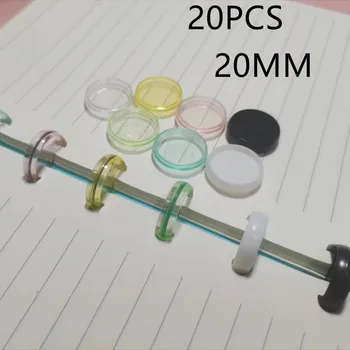 20ШТ20 мм Нова прозрачна обтегач от твърда пластмаса желеобразного цвят с кольцевым обвързани, консумативи за подвързване дискове с дупки за гъби.