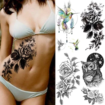 Креативна Стикер с временна татуировка във формата на цвете, Водоустойчив татуировка 