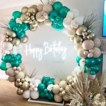 Зелени балони, Венец, Арка, комплект за Сафари в Джунглата, декор за парти по случай рожден Ден, Детски сватба, Аксесоари за парти по случай рожден Ден, декорация за душата на детето, Балон