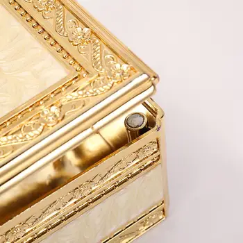 Кутия за салфетки в европейски стил, държач за хартия за декорация на дома плотове, Златисто-бежов 0