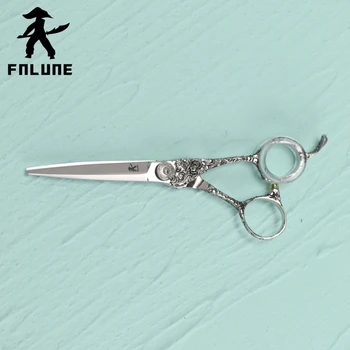FnLune 6.0 Благоприятна Мътна дръжка Професионални Фризьорски ножици за подстригване Фризьорски инструмент за рязане Филировочные ножици Фризьорски Ножици