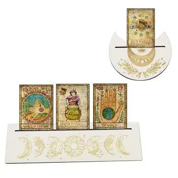 Комплекти дървени каботажните за карти, титуляр на фазите на Луната за инструменти за гадаене на вещици, декор за церемониален олтара Majic
