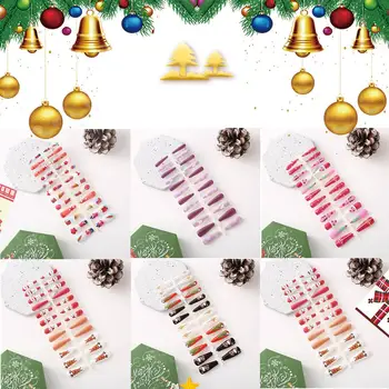 Коледни режийни нокти, дълги, кръгли апликации върху ноктите, Розови блестящи Коледни режийни ноктите с кристали, за многократна употреба режийни ноктите